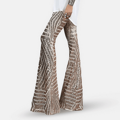 Ladies' Flared Trousers - High Waist - Stylish