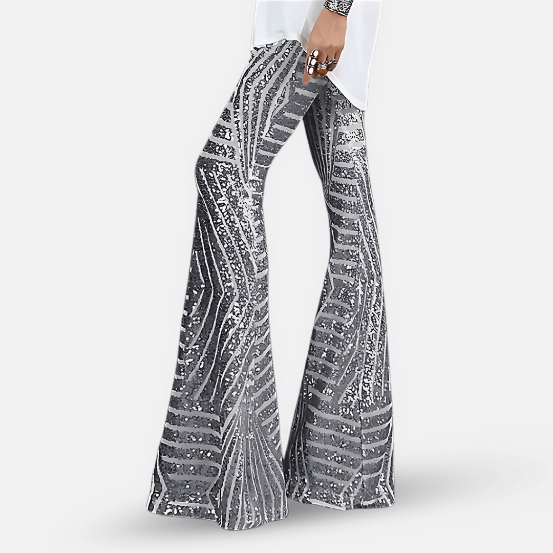 Ladies' Flared Trousers - High Waist - Stylish