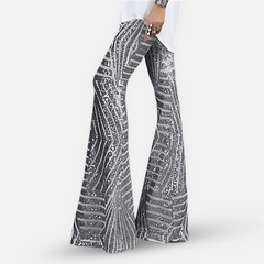 Ladies' Flared Trousers - High Waist - Stylish