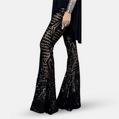 Ladies' Flared Trousers - High Waist - Stylish