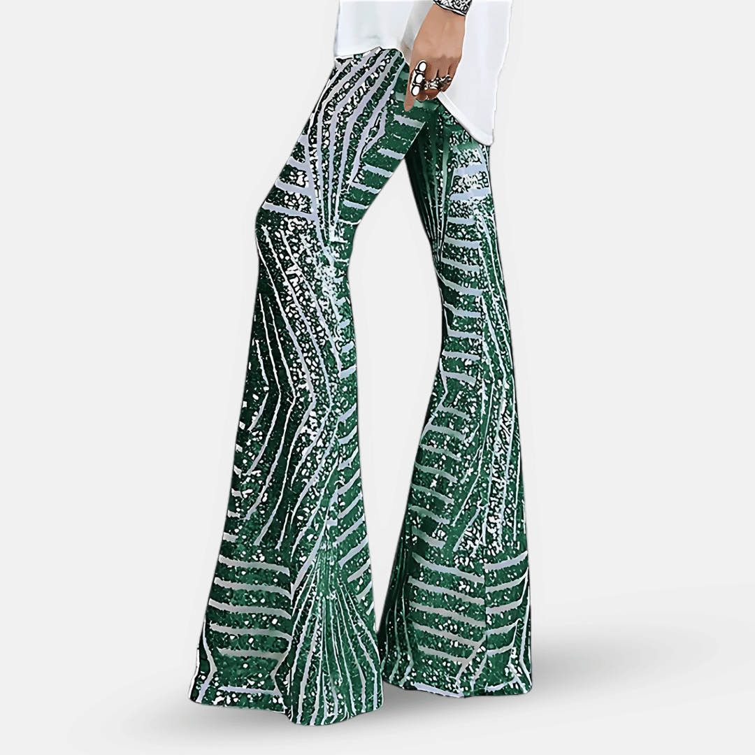 Ladies' Flared Trousers - High Waist - Stylish