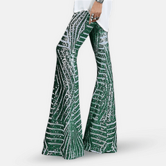 Ladies' Flared Trousers - High Waist - Stylish