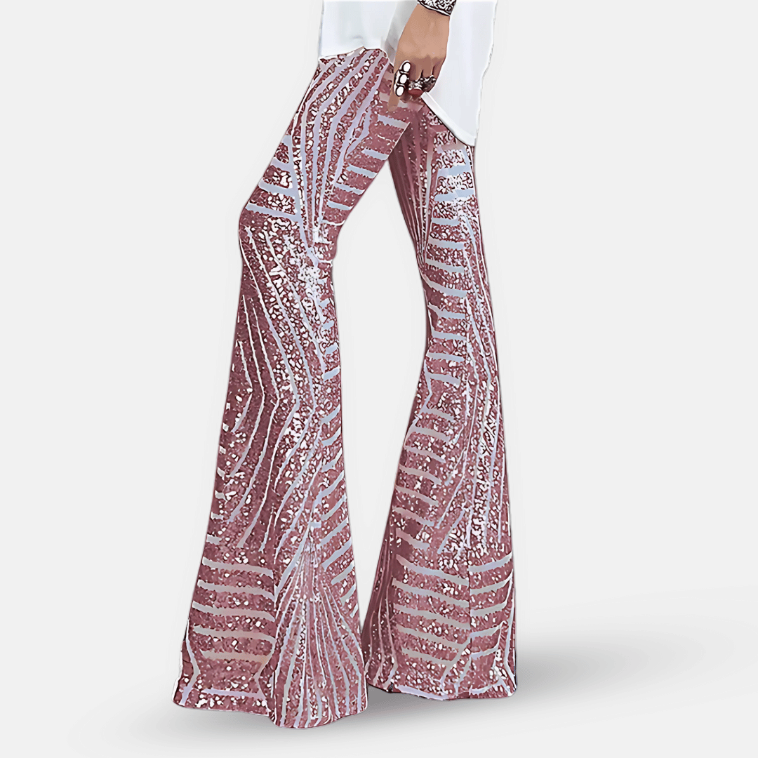 Ladies' Flared Trousers - High Waist - Stylish