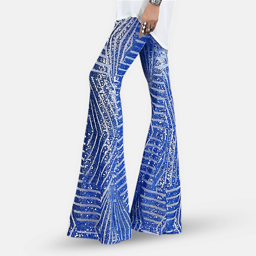 Ladies' Flared Trousers - High Waist - Stylish
