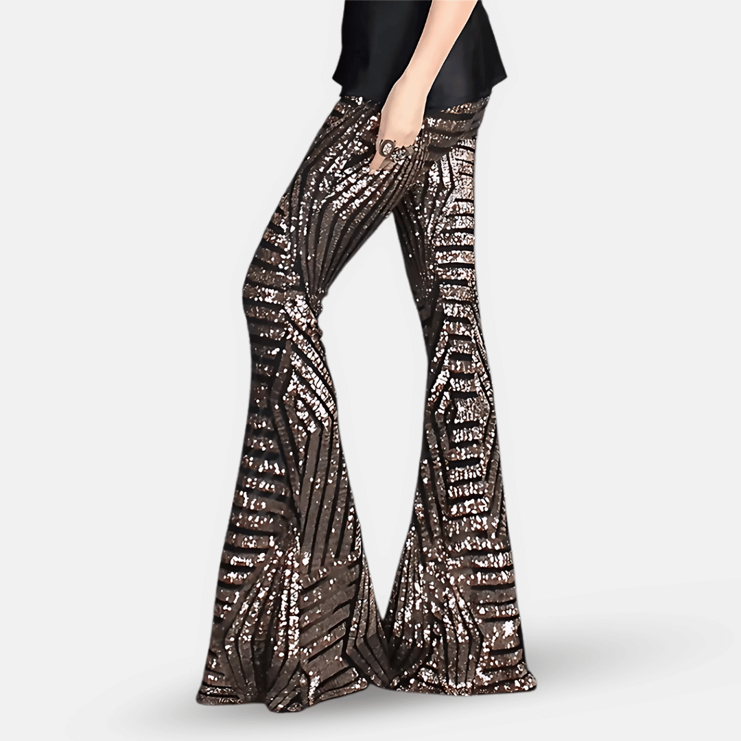 Ladies' Flared Trousers - High Waist - Stylish