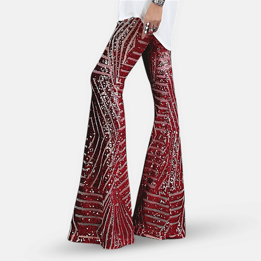 Ladies' Flared Trousers - High Waist - Stylish