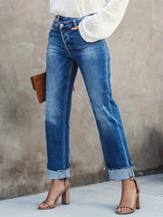 Delilah Asymmetrical Straight-Leg Jeans Women - Stylish Fit