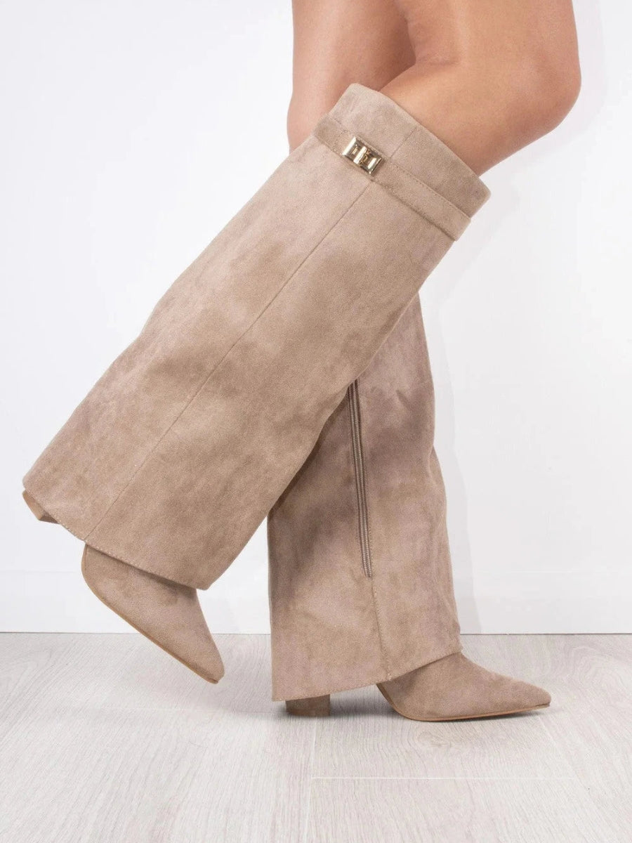 Knee-high suede boots - Heel - Elegant design