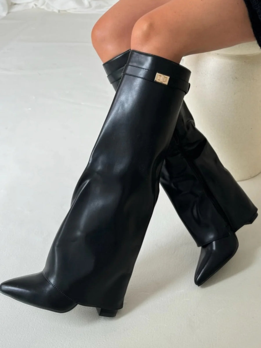 Knee-high suede boots - Heel - Elegant design