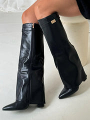 Knee-high suede boots - Heel - Elegant design