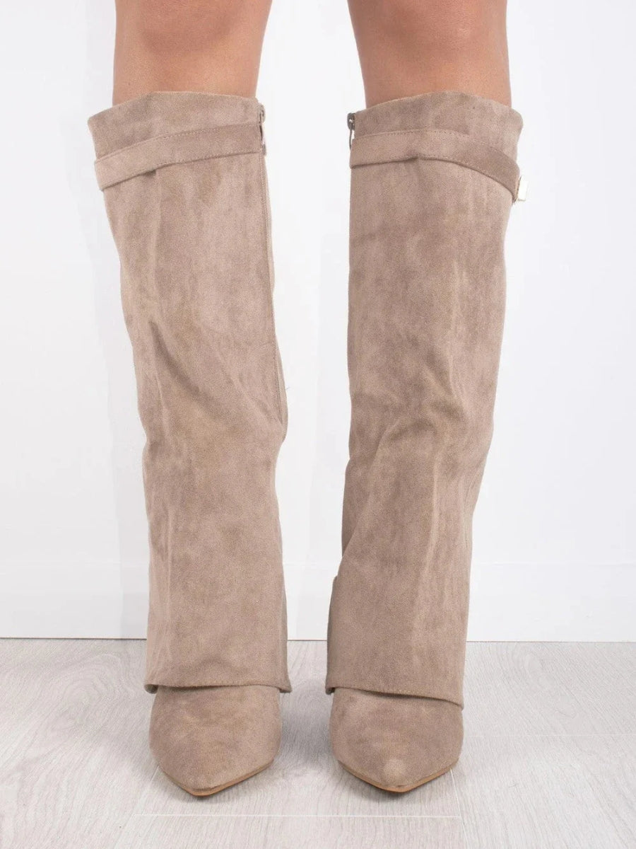 Knee-high suede boots - Heel - Elegant design