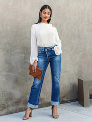 Delilah Asymmetrical Straight-Leg Jeans Women - Stylish Fit