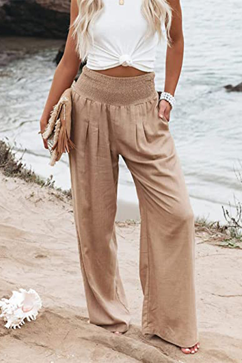 Palazzo High-Waisted Trousers - Elegant Fit