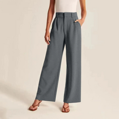 High-waisted Pleated Linen Trousers - Lightweight - Stylish