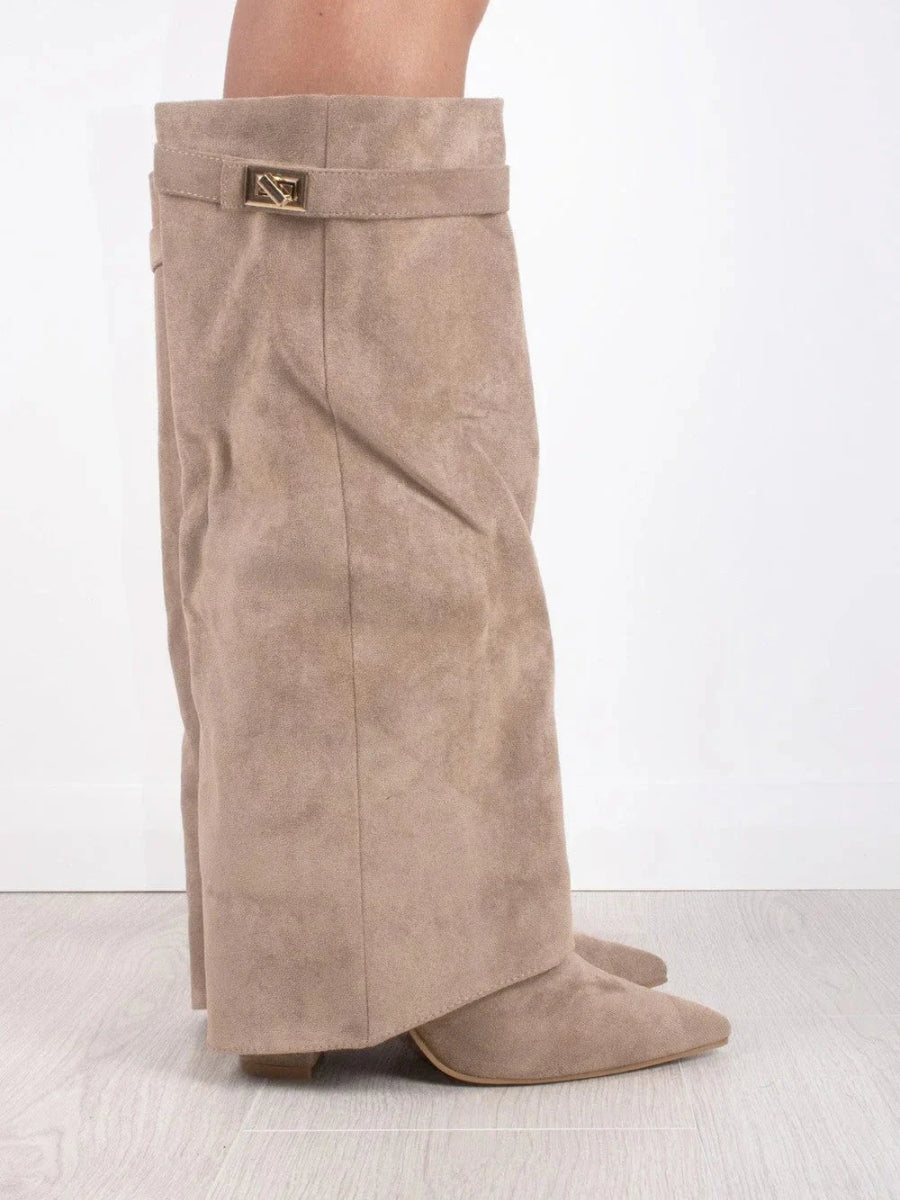 Knee-high suede boots - Heel - Elegant design