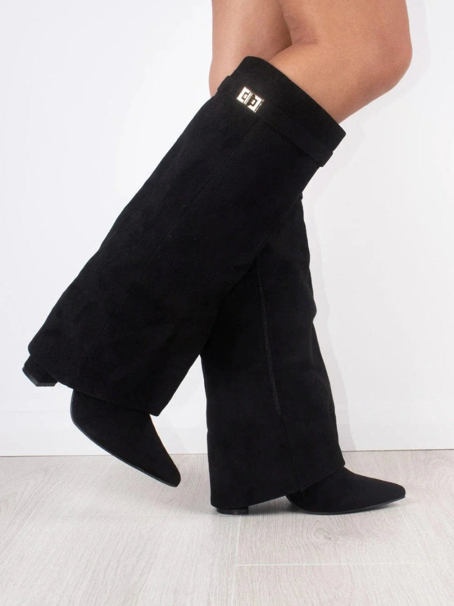 Knee-high suede boots - Heel - Elegant design