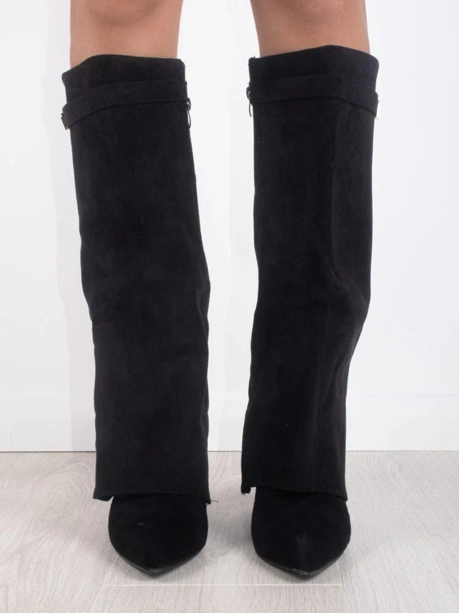 Knee-high suede boots - Heel - Elegant design
