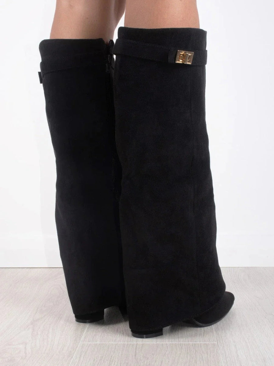 Knee-high suede boots - Heel - Elegant design