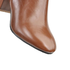 Ladies' Heeled Knee-High Boots - Zip Closure