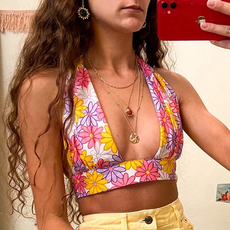 Amity Halter Top - Summer Cheerful - Stylish Luo