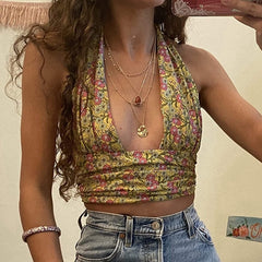 Amity Halter Top - Summer Cheerful - Stylish Luo
