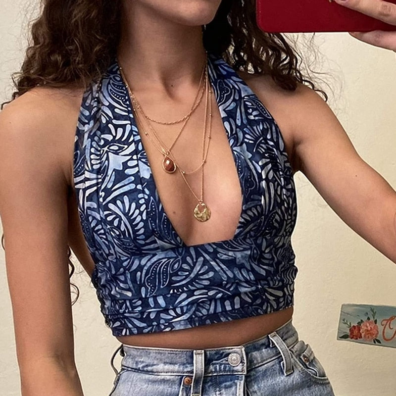 Amity Halter Top - Summer Cheerful - Stylish Luo
