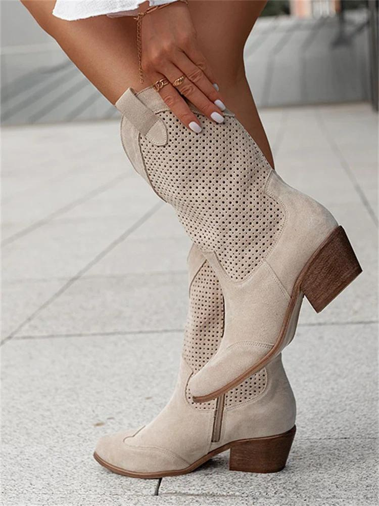 Mid-calf Western Cowboy Boots for Women