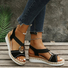Wedge Sandals - Snake Print - Stylish & Unique