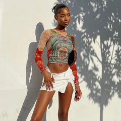 Arty Mesh Top - Edgy Design - Bold Fashion Statement