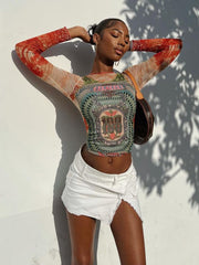 Arty Mesh Top - Edgy Design - Bold Fashion Statement