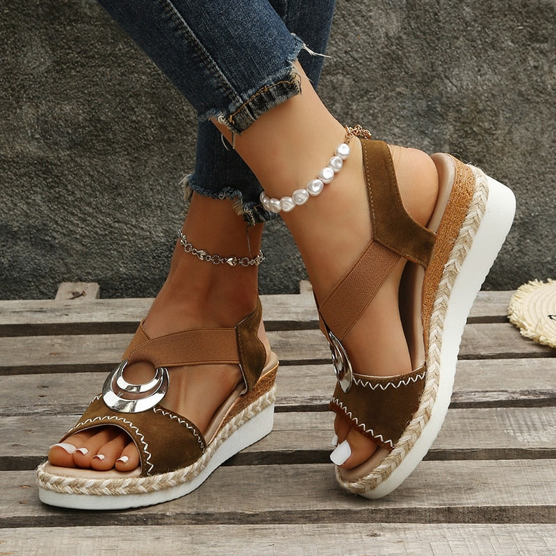 Wedge Sandals - Snake Print - Stylish & Unique