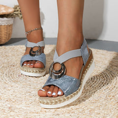 Wedge Sandals - Snake Print - Stylish & Unique