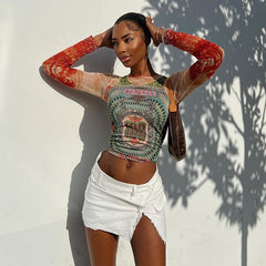 Arty Mesh Top - Edgy Design - Bold Fashion Statement