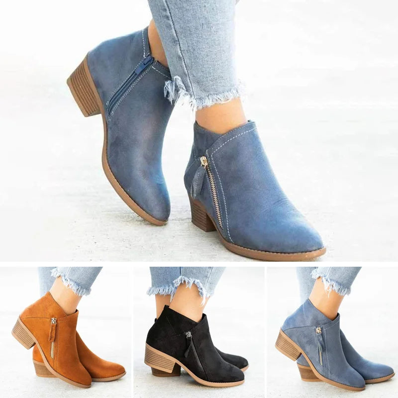 Heel - Orthopaedic Leather Ankle Boots for Women - Durable Comfort - Stylish Support