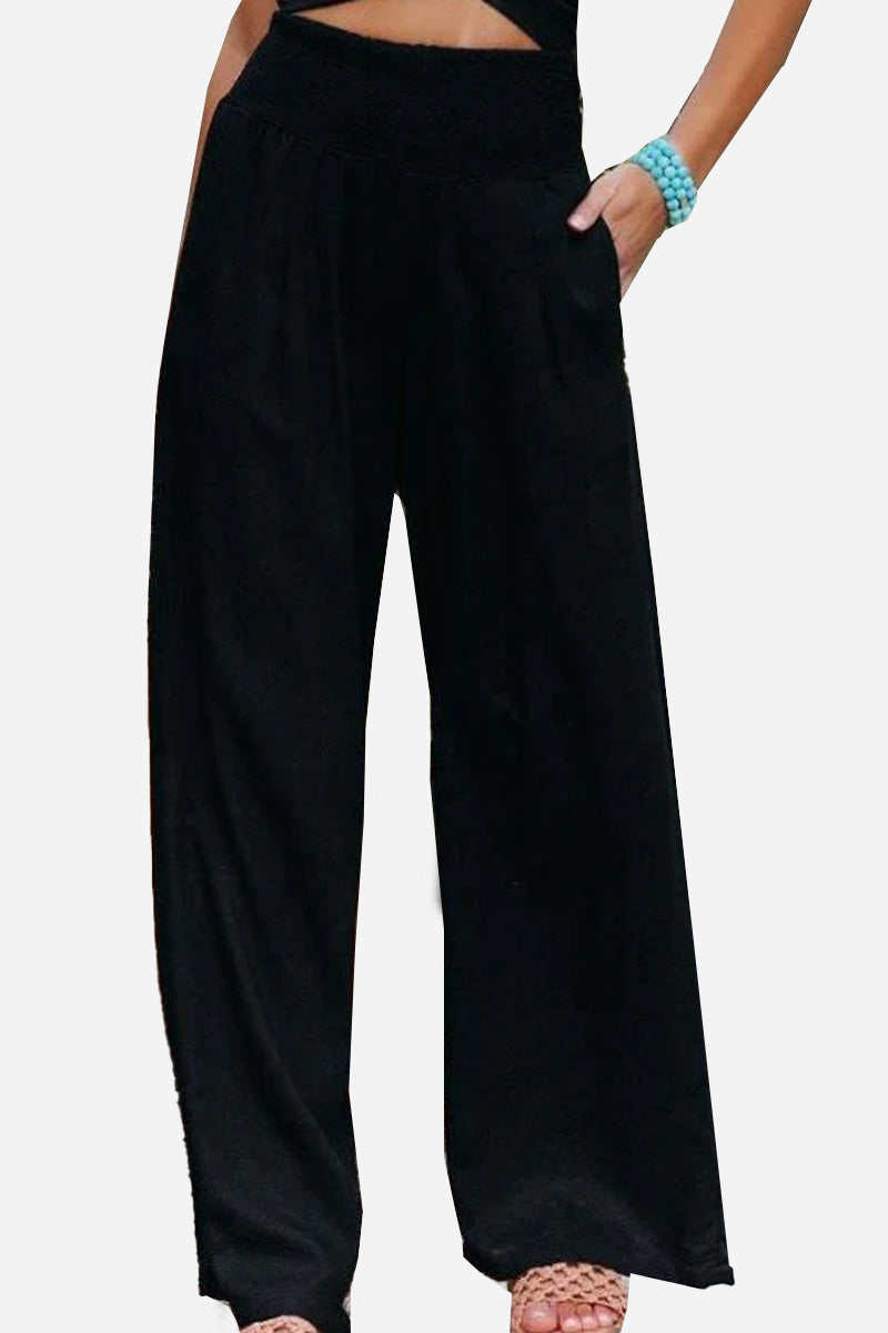 Palazzo High-Waisted Trousers - Elegant Fit