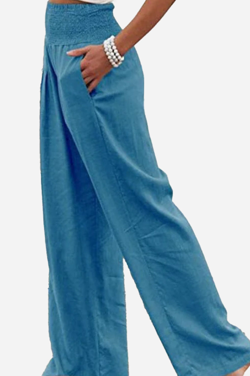 Palazzo High-Waisted Trousers - Elegant Fit