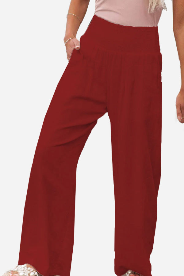 Palazzo High-Waisted Trousers - Elegant Fit
