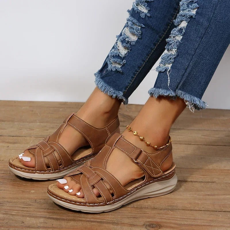Orthopaedic Leather Ladies Sandals - Mukavuus & Tuki