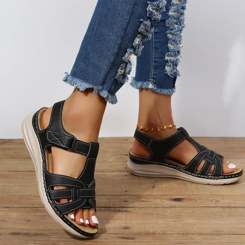 Orthopaedic Leather Ladies Sandals - Mukavuus & Tuki