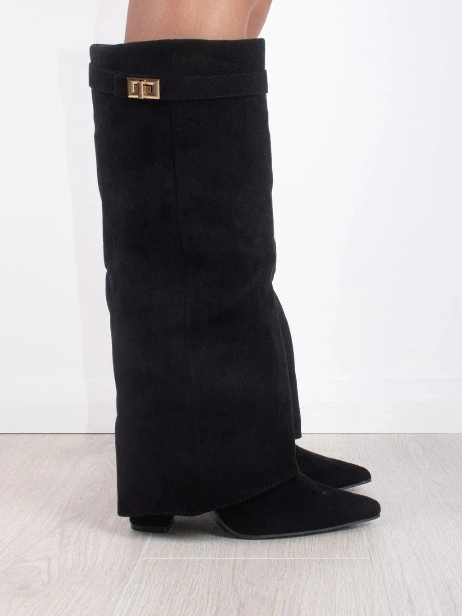 Knee-high suede boots - Heel - Elegant design